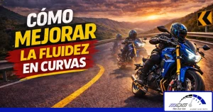 motorista trazando curvas con fluidez en carretera aplicando técnica de conducción