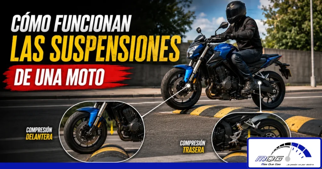 Cómo funcionan las suspensiones de una moto: funcionamiento de la suspensión delantera y trasera