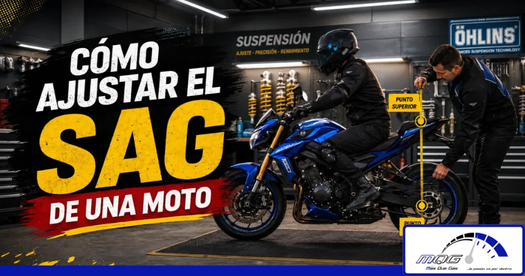 Cómo medir el SAG de una moto con el piloto sobre la motocicleta