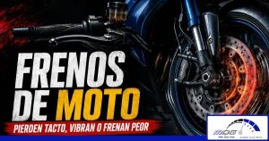 Freno delantero de una moto con pinza, disco y sistema de frenado