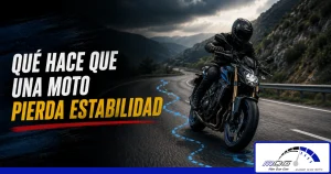 Motocicleta representando una pérdida de estabilidad y las posibles causas de su comportamiento